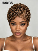 Lace front 13x4 pixie wig finger wave brown or burgundy