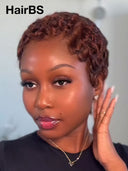 Pixie cut wig 13x4 lace front Wig brown lace pre cut 100% Human Hair