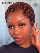 Pixie cut wig 13x4 lace front Wig brown lace pre cut 100% Human Hair