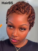 Pixie cut wig 13x4 lace front Wig brown lace pre cut 100% Human Hair