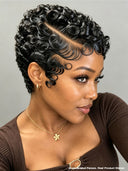 Lace front pixie wig curly 2 color for black women