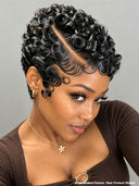 Lace front pixie wig curly 2 color for black women