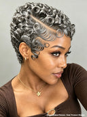 Lace front pixie wig curly 2 color for black women