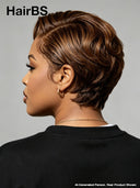 Lace front 13x4 pixie wig Brown side part for black women