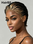 Pixie wig Lace front 13x4 honey highlight
