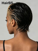 Pixie wig Lace front 13x4 honey highlight