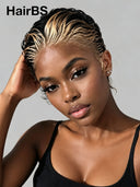 Pixie wig Lace front 13x4 honey highlight