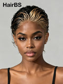 Pixie wig Lace front 13x4 honey highlight
