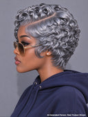 Lace front 13x4 pixie wig finger wave 4 Colors for black women