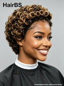 Gluelesse wig machine made Pixie cut wig
