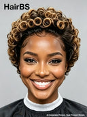 Gluelesse wig machine made Pixie cut wig