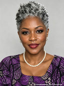 Machine made Salt And Pepper pixie cut wig 