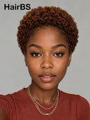 Lace front 13x4 Pixie wig curly Brown for black woman