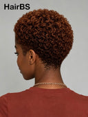 Lace front 13x4 Pixie wig curly Brown for black woman