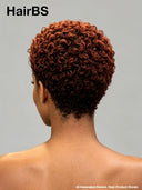 Gluelesse wig Pixie cut brown curly wave