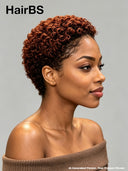 Gluelesse wig Pixie cut brown curly wave