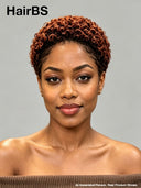 Gluelesse wig Pixie cut brown curly wave