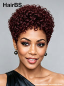 Wear & go machine made burgundy 99J# curly wave 