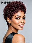 Wear & go machine made burgundy 99J# curly wave 