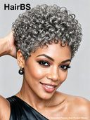 Ready to go machine made gray curly wave