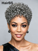 Ready to go machine made gray curly wave