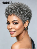 Ready to go machine made gray curly wave