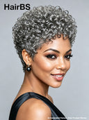Ready to go machine made gray curly wave