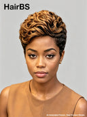 Gluelesse wig Pixie machine made honey highlight 