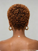 Gluelesse wig machine made Pixie curly wig brown
