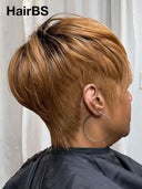 Ready to go honey pixie cut wig 100% Human Hair