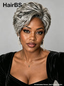 Wear to go Salt And Pepper pixie cut wig quick weave