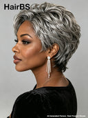 Wear to go Salt And Pepper pixie cut wig quick weave
