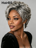 Wear to go Salt And Pepper pixie cut wig quick weave