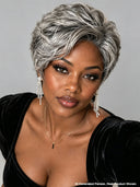 Wear to go Salt And Pepper pixie cut wig quick weave