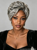 Wear to go Salt And Pepper pixie cut wig quick weave