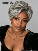 Wear to go Salt And Pepper pixie cut wig quick weave