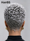 Gluelesse wig Pixie silver finger wave machine made