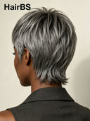 Ready to wear Gluelesse wig Pixie Salt and Pepper