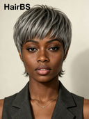 Ready to wear Gluelesse wig Pixie Salt and Pepper