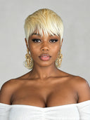 Mullet wig blonde straight Glueless for black women