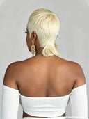 Mullet wig blonde straight Glueless for black women