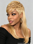 Mullet wig blonde straight machine made