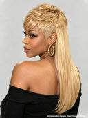 Mullet wig blonde straight machine made