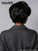 Pixie wig Lace front 13x4 black wavy 100% Human Hair 