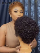 Lace front 13x4 wig afro Pixie wig 100% Human Hair