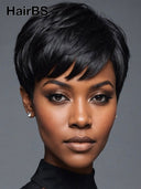 Ready to go pixie wig straight for black woman 100% Human Hair