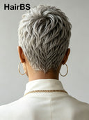 Salt and Pepper Lace closure 5x5 Short wig straight