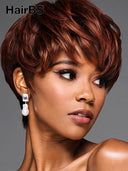Ready to go pixie wig straight brown for black woman 100% Human Hair 