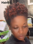 Pixie wig lace front highlight afro curly 100% Human Hair