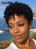 Ready to go pixie cut wig Glueless wig curly wave